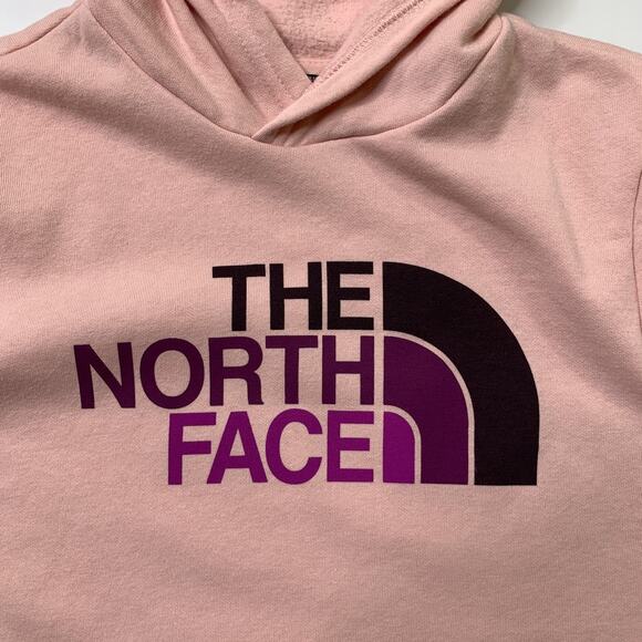 The North Face Hoodie Girls M Medium Pink Dome Fleece Line Pullover Pouch Pocket - Picture 5 of 12